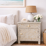Bone Inlay Large Bedside Cabinet : Abela : Grey