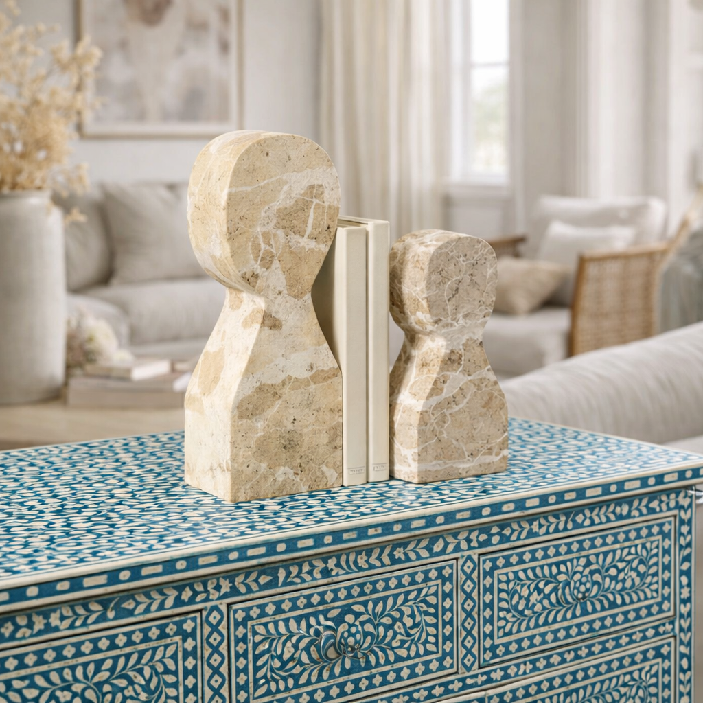 Marble Bookends : Capri : Beige