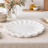 Marble Plate : Camellia : White
