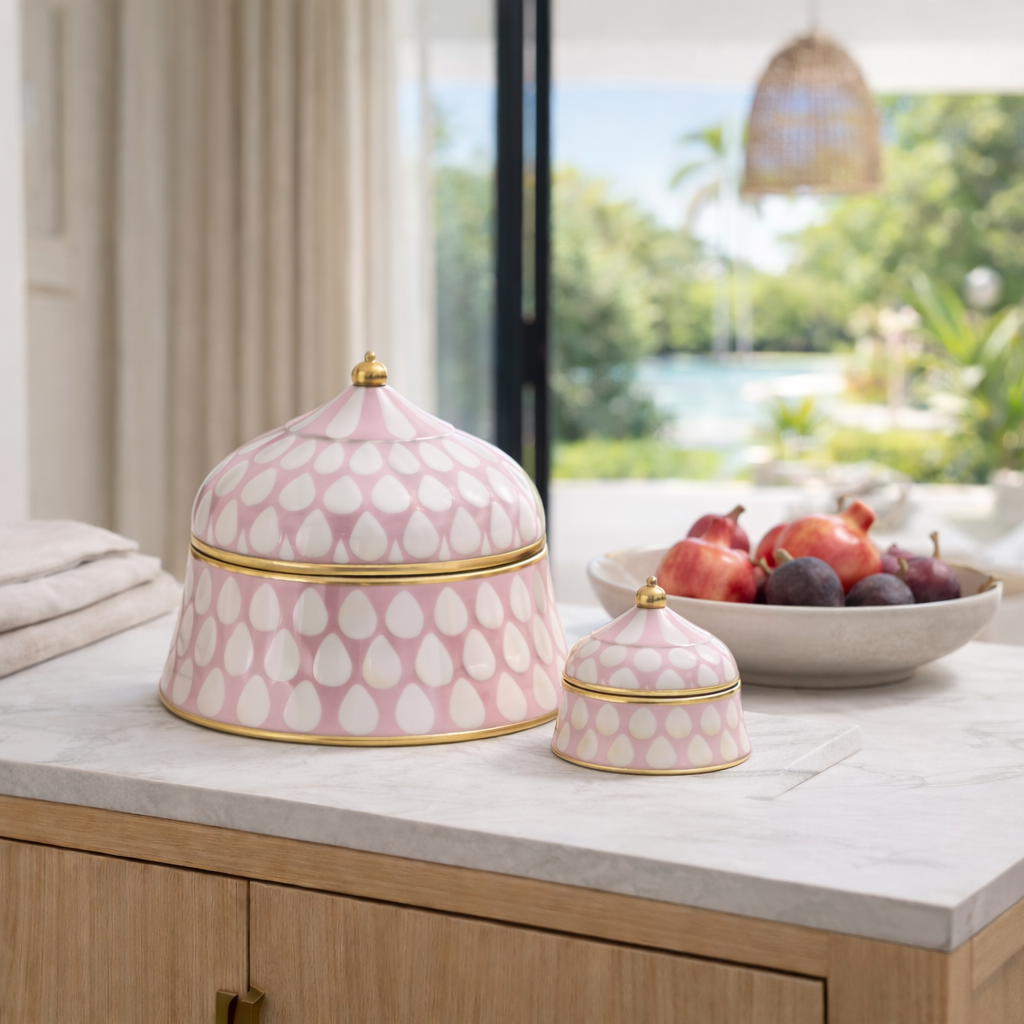 Bone & Brass Moghul Box : Varsha : Rose