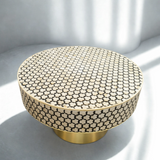 Bone Inlay Round Coffee Table : Tri-Square : Charcoal