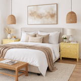 Bone Inlay Large Bedside Cabinet : Zig Zag : Gold