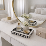 Mother of Pearl Inlay Mini Tray : Floral : Black