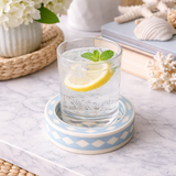 Bone Inlay Round Coaster/Trinket Tray : Starburst : Wedgewood