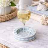 Bone Inlay Round Coaster/Trinket Tray : Starburst : Wedgewood