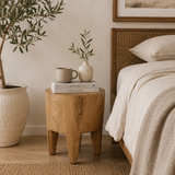 Kiva Timber Sculptural Stool or Side Table : Natural