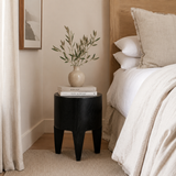 Kiva Timber Sculptural Stool or Side Table : Black