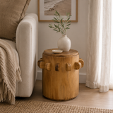 Bantu Timber Sculptural Stool or Side Table : Natural