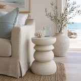 Stack Timber Sculptural Stool or Side Table : White Wash