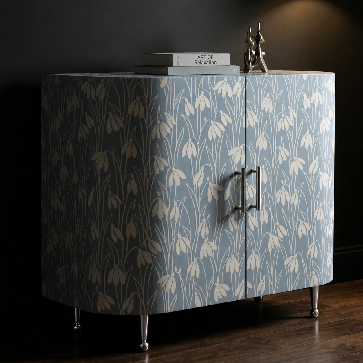 Bone Inlay Cabinet : Snowdrop : Hamptons Blue