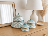 Bone & Brass Moghul Box : Trellis : Teal Green