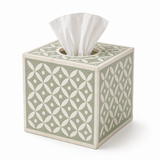 Bone Inlay Small Tissue Holder : Starburst : Sage