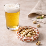 Bone Inlay Round Coaster/Trinket Tray : Starburst : Mocha