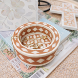 Bone Inlay Round Coaster/Trinket Tray : Starburst : Mocha