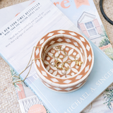 Bone Inlay Round Coaster/Trinket Tray : Starburst : Mocha