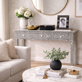 Bone Inlay Console : Zig Zag : Black