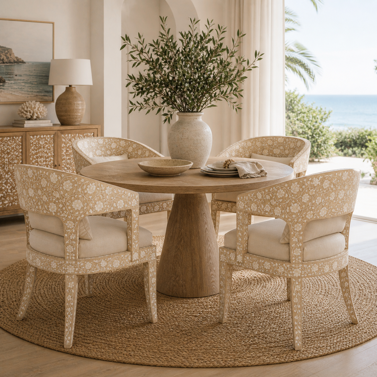 Bone Inlay Dining Chair : Camino : Natural