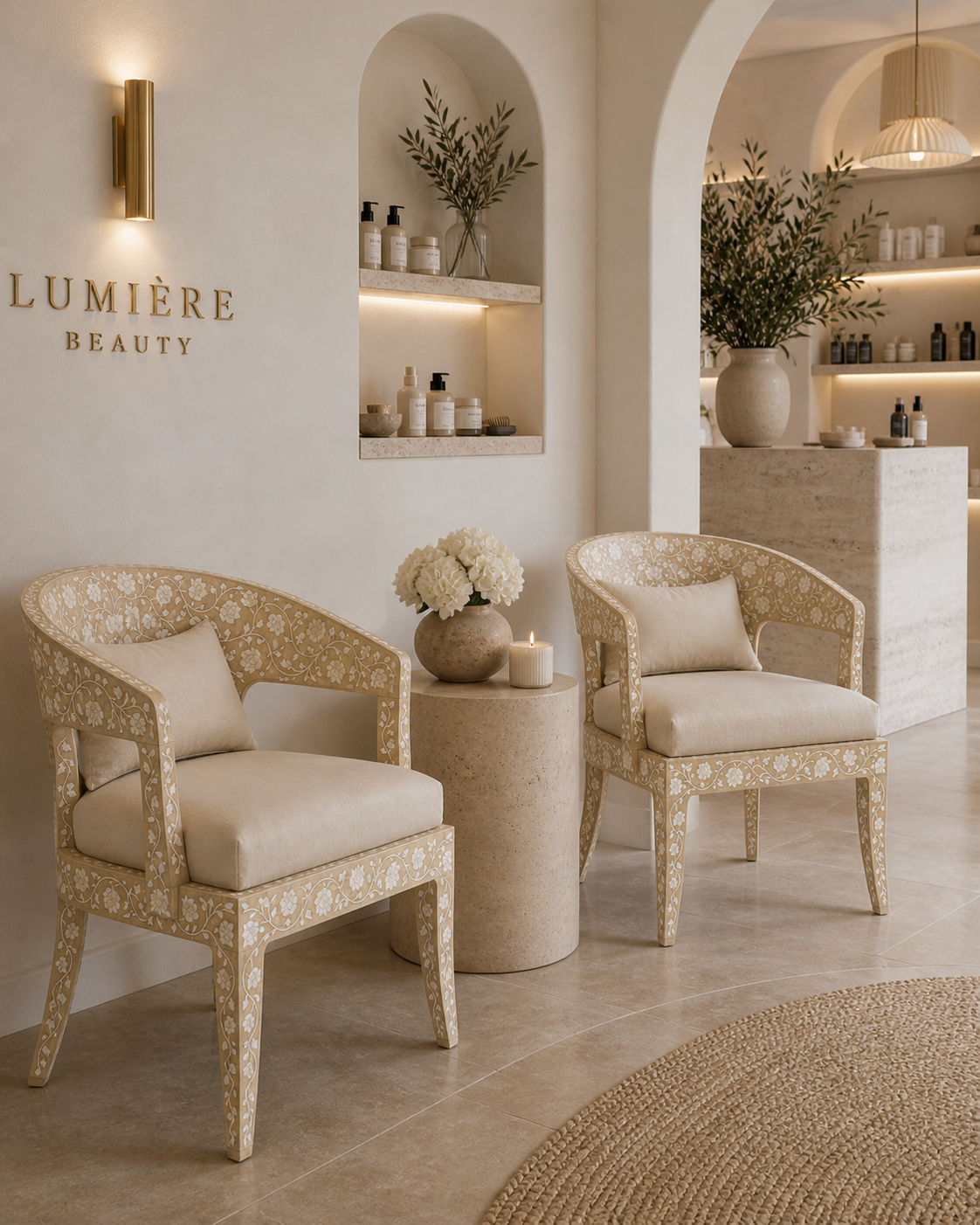 Bone Inlay Dining Chair : Camino : Natural