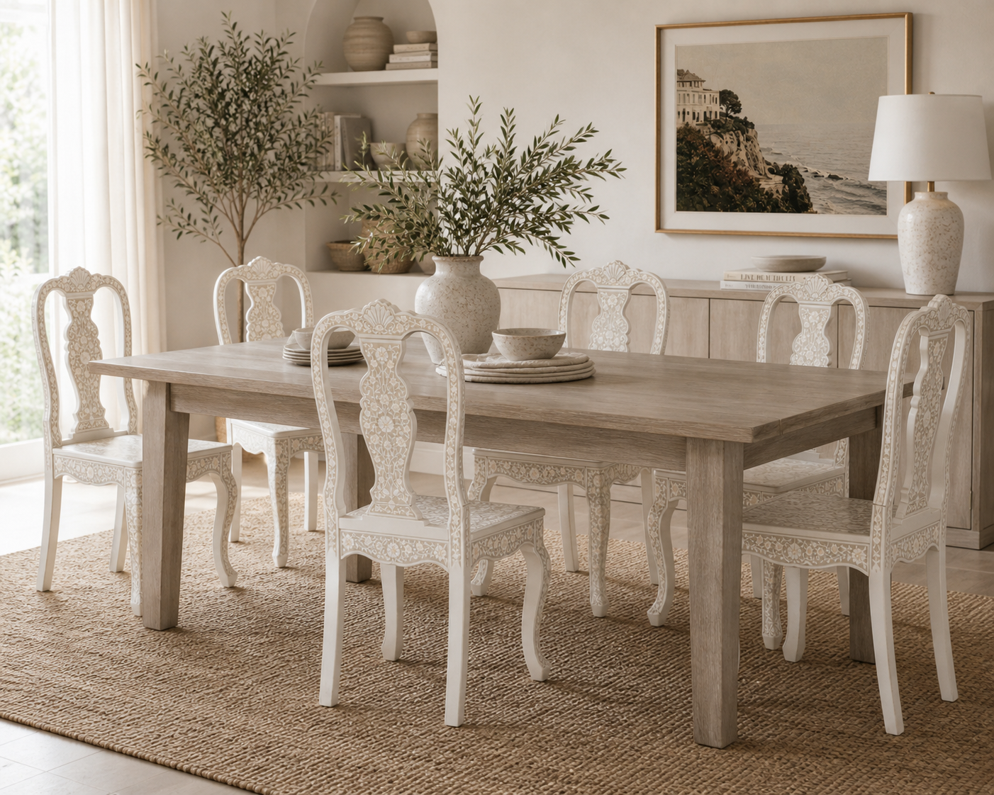 Bone Inlay Dining Chair : Camino : White