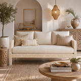 Bone Inlay Sofa : Floral : Natural