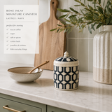 Bone Inlay Miniature Canister : Lattice: Navy
