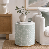 Mother of Pearl Inlay Side Table : Lady's Bedstraw : Jade Green