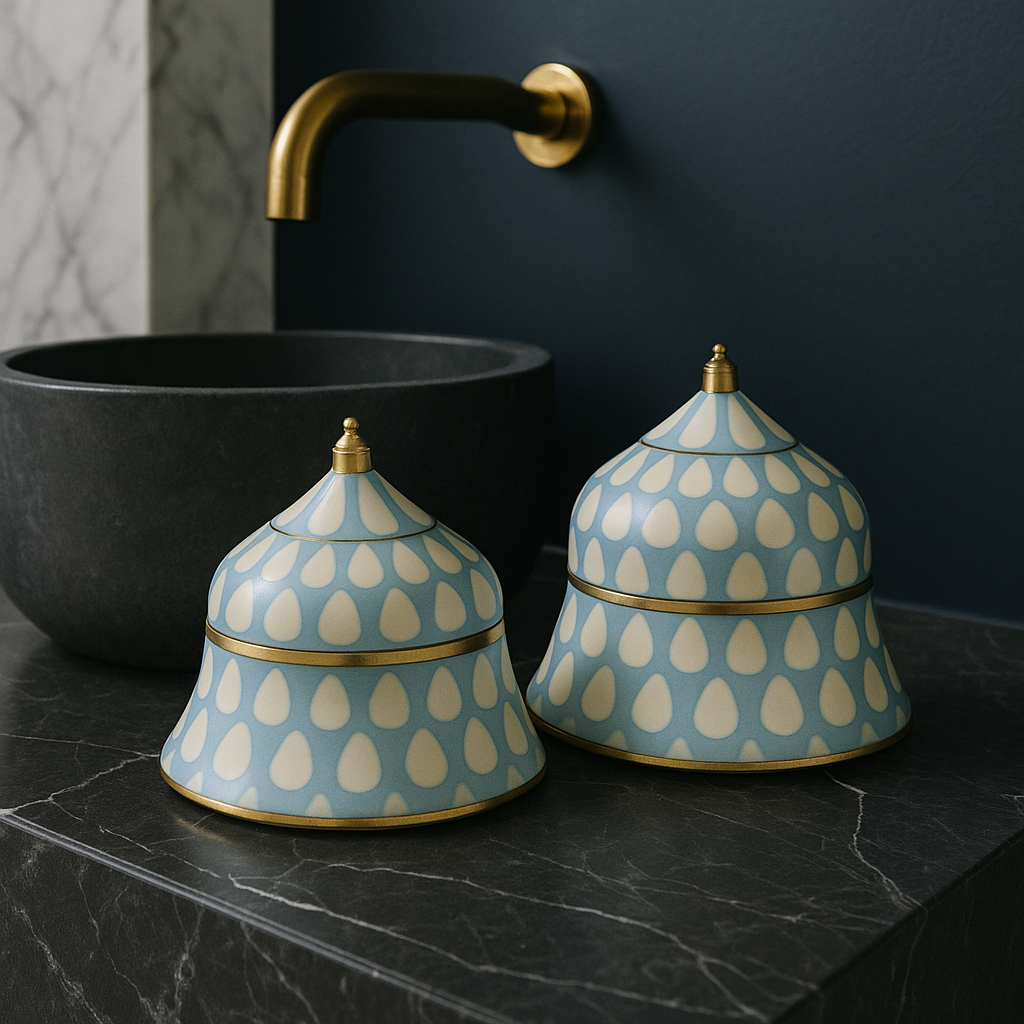 Bone & Brass Moghul Box : Varsha : Baby Blue