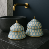 Bone & Brass Moghul Box : Varsha : Baby Blue