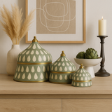 Bone & Brass Moghul Box : Varsha : Sage Green