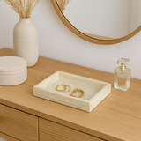 Bone Inlay Mini Tray : Criss Cross : White