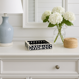 Bone Inlay Mini Tray : Floral : Black