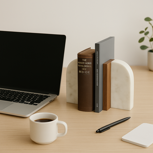 Marble Bookend with Timber