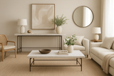 Bone Inlay Coffee Table wtih Antique Brass Legs : Pinstripe : Charcoal