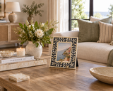 Bone Inlay Picture Frame : Floral : Grey