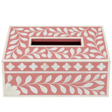 Bone Inlay Tissue Holder : Floral : Blush