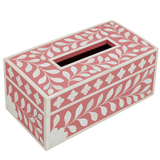 Bone Inlay Tissue Holder : Floral : Blush