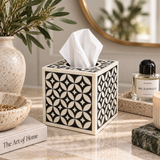 Bone Inlay Small Tissue Holder : Starburst : Chocolate