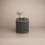 Bone Inlay 2 Drawer End Table