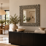 Handpainted Checkered Square Mirror