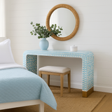 Bone Inlay Waterfall Console : Zelliges : Blue