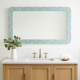 Bone Inlay Mirror : Zelliges : Blue