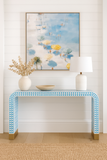 Bone Inlay Waterfall Console : Zelliges : Blue