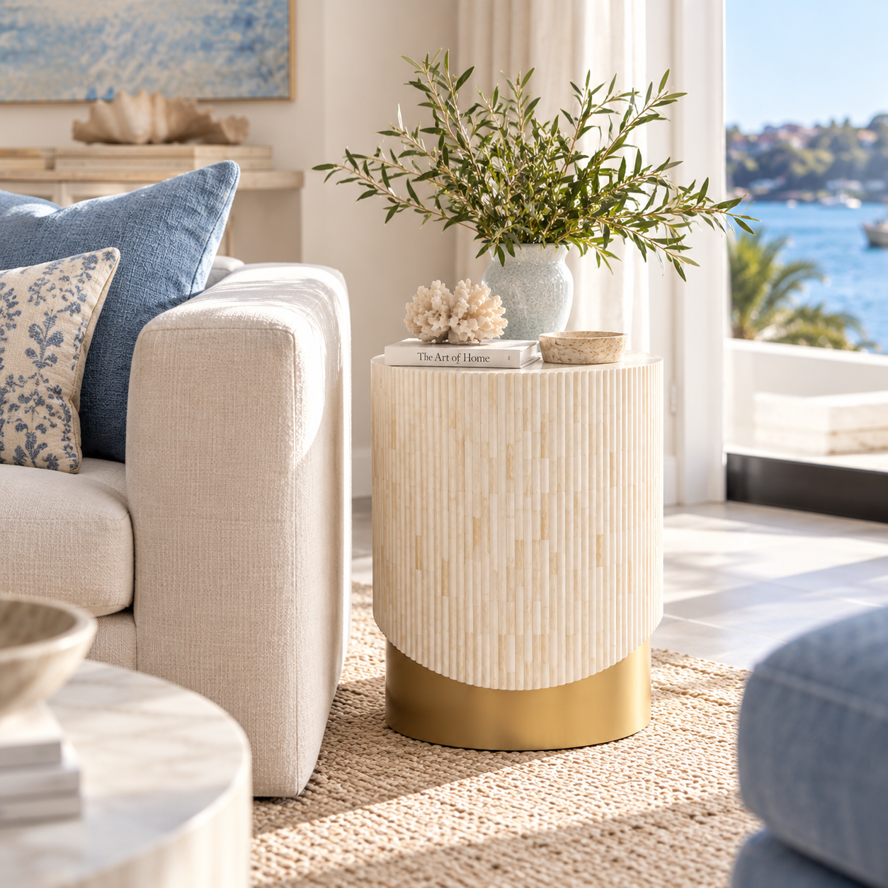 Solana Bone Inlay Side Table