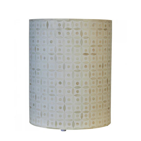Bone Inlay Side Table : Starburst : White