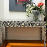 Bone Inlay Floral Console : Black