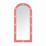 Mother of Pearl Inlay Floor Mirror : Floral : Fuchsia