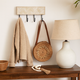 Bone Inlay Small Wall Hook :  Herringbone : White