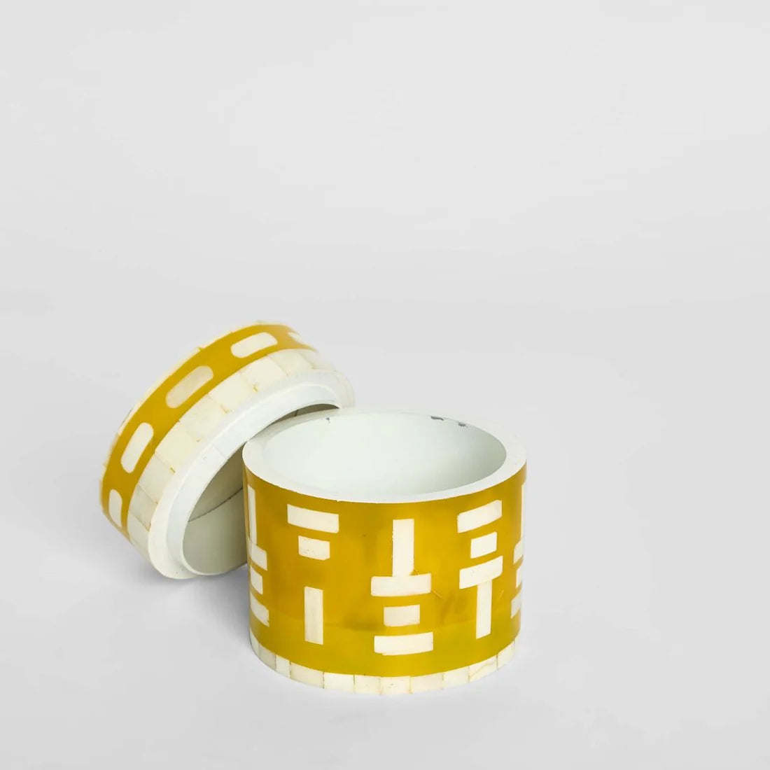 Bone Inlay Miniature Canister : Axis: Saffron