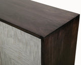 Bone Inlay Sideboard  wtih Antique Brass Legs : Pinstripe : Charcoal