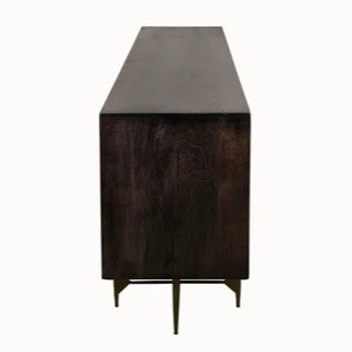 Bone Inlay Sideboard  wtih Antique Brass Legs : Pinstripe : Charcoal